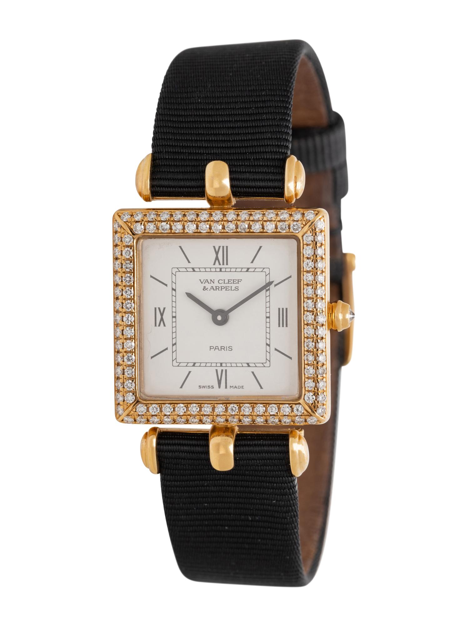 VAN CLEEF & ARPELS, 18K YELLOW GOLD AND DIAMOND 'CLASSIQUE' WATCH