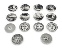 A Group of Fourteen Piero Fornasetti Porcelain Coasters