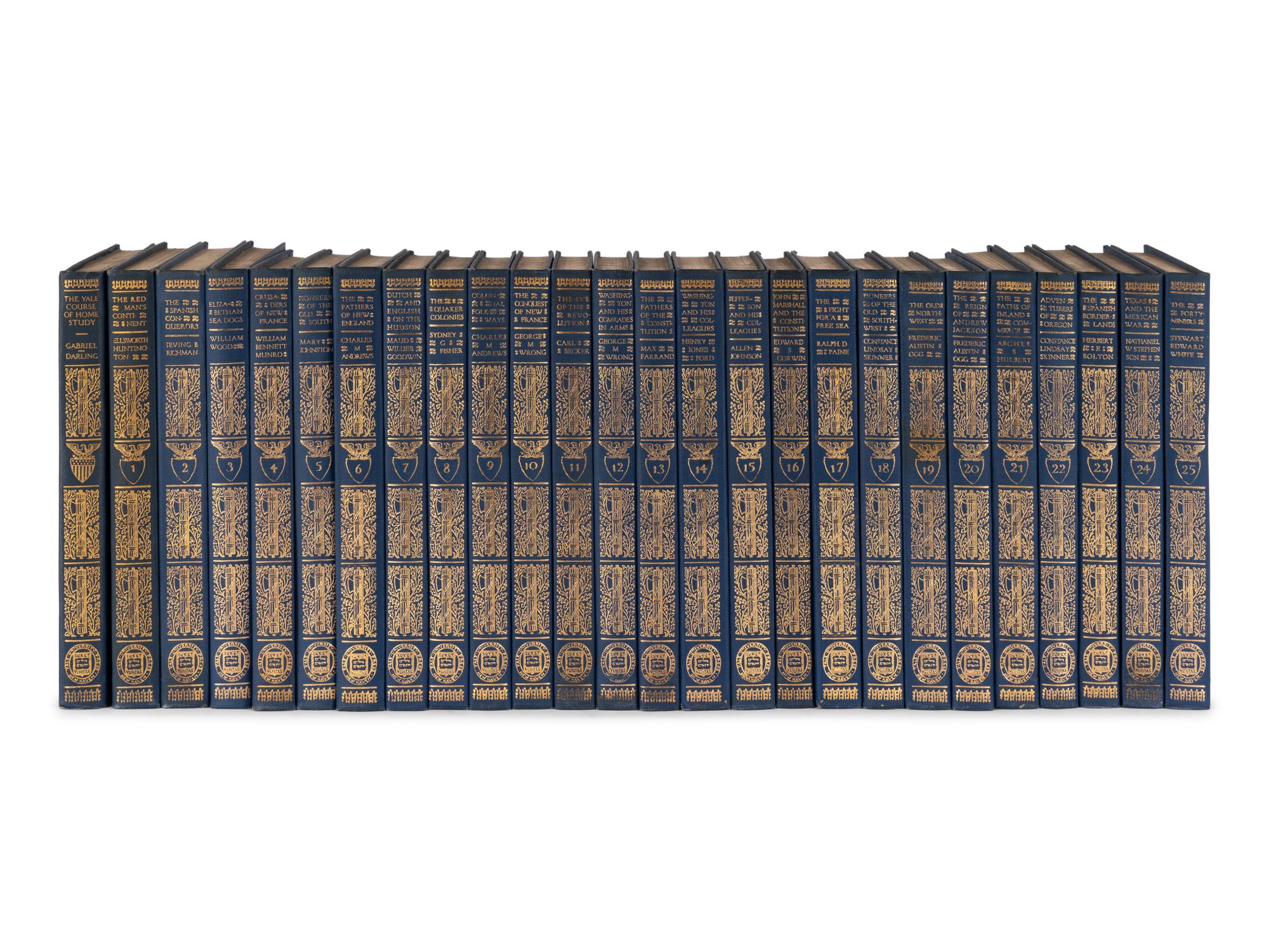 [FINE BINDINGS]. JOHNSON, Allen, editor. The Chronicles of America Series . New Haven et al: Yale University Press et al, 1919-1921.