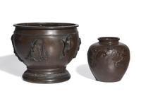 Two Japanese Bronze Vases