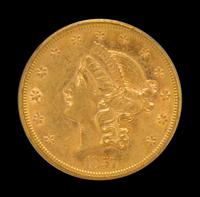 A United States 1857-S Liberty Head $20 Gold Coin