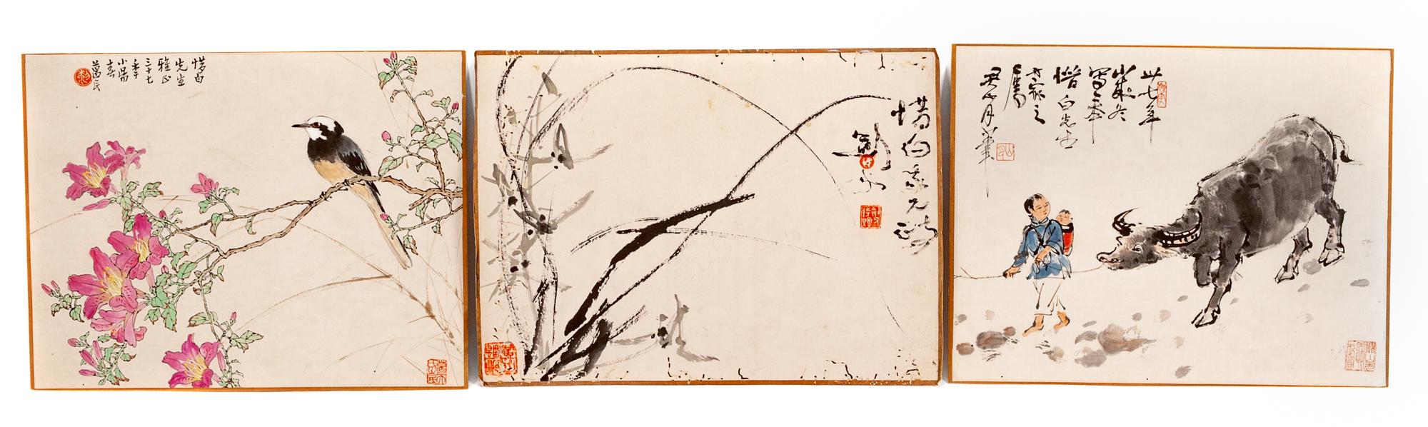 A Chinese School Folio of Paintings and Calligraphy Largest: 11 1/4 x 15 1/2 inches. — LIKELY 20TH CENTURY