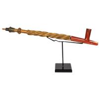 Western Great Lakes Painted Pipe Stem, with Catlinite Bowl
