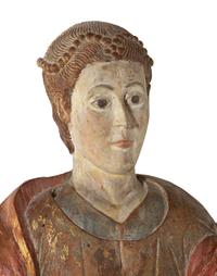 A Continental Carved and Polychromed Santo Figure