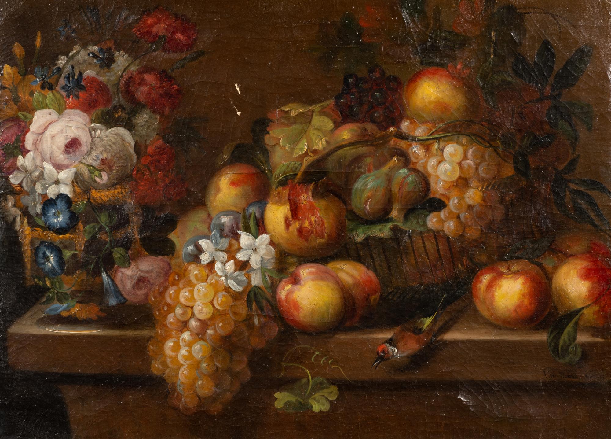 Dutch Still Life with Flowers and Bird