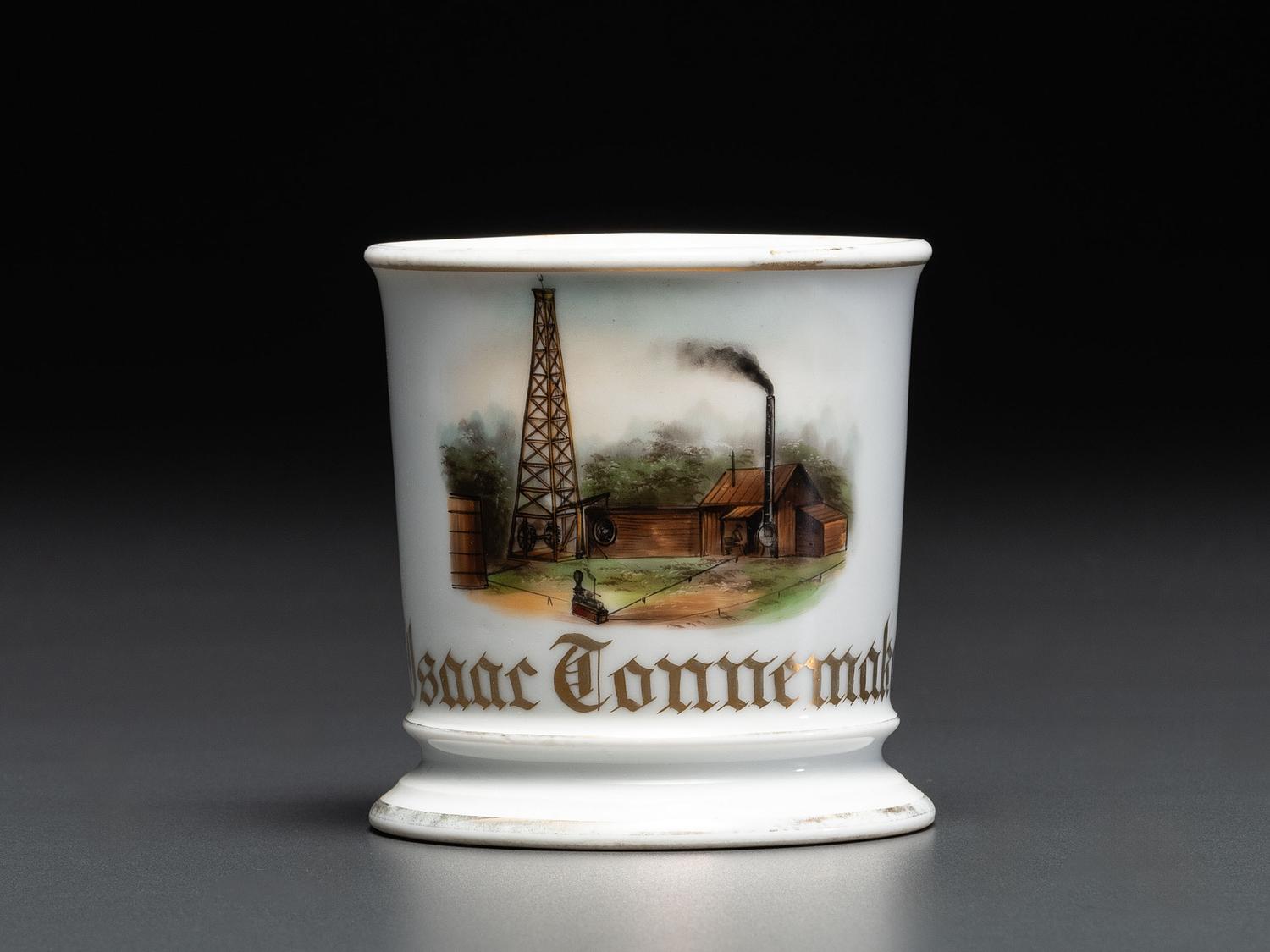 An Oil Rigger's Porcelain Occupational Shaving Mug