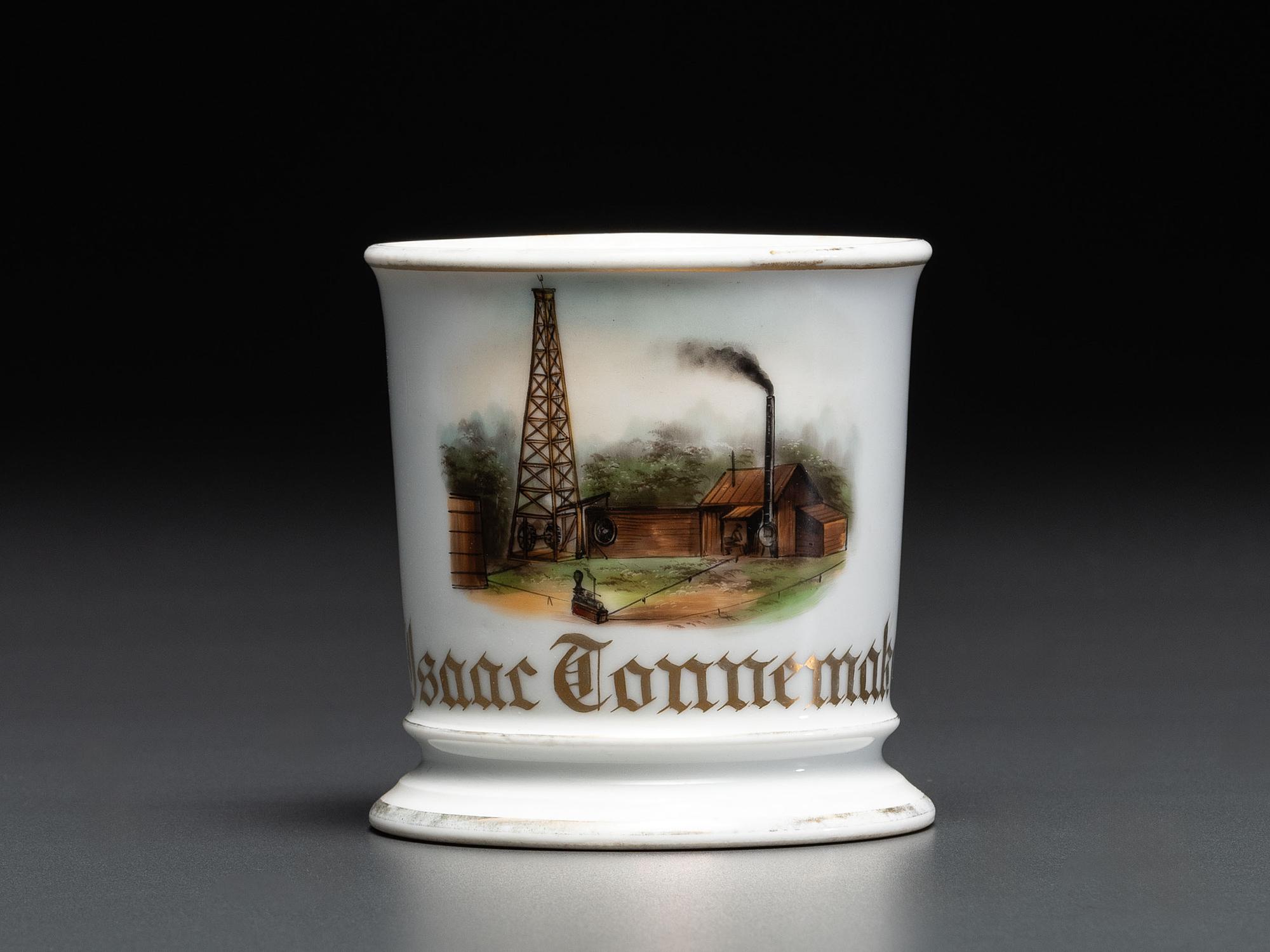 An Oil Rigger's Porcelain Occupational Shaving Mug