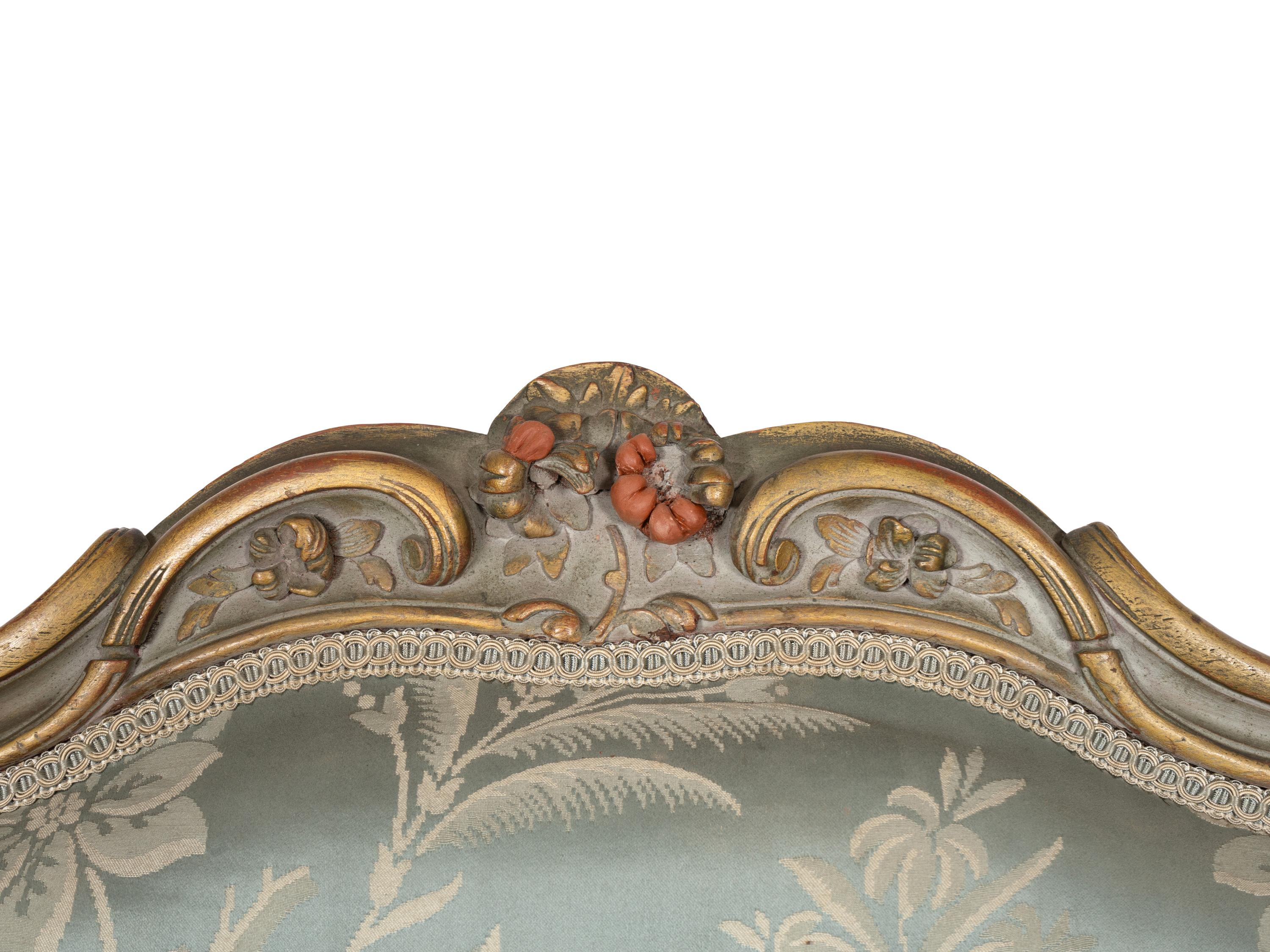 A Set of Five Louis XV Style Blue-Painted Chairs