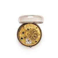 BRITISH, STERLING SILVER OPEN FACE POCKET WATCH