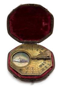 A French Brass Sundial with Compass Width of sundial 2 3/4 inches. — NICHOLAS BION, PARIS, 18TH CENTURY