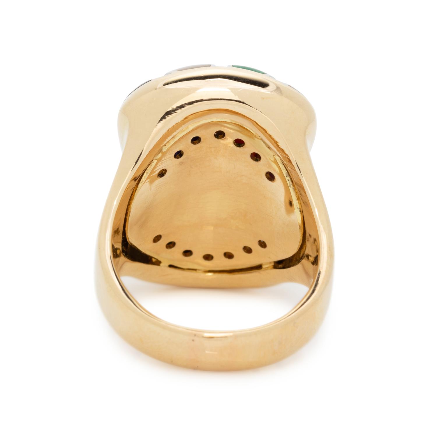 MULTIGEM INLAY AND DIAMOND RING