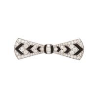 Tiffany & Co, Art Deco, Diamond, Onyx, and Platinum Bow Brooch