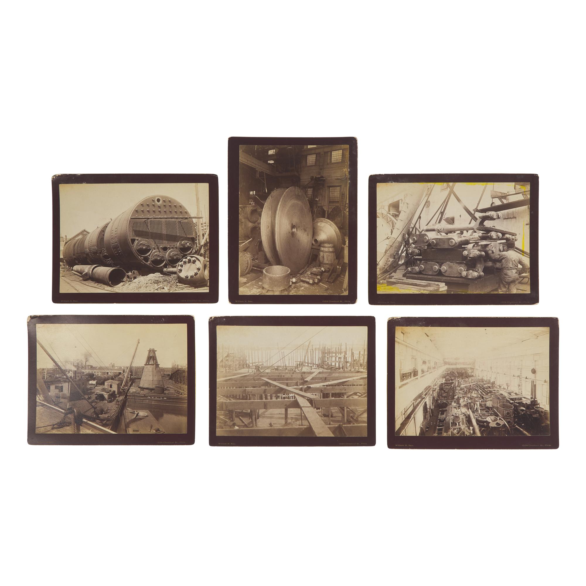 [Early Photography] Group of 39 photographs with Naval interest, including views of the Naval Academy and USS Massachusetts