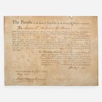 [Americana] Jay, John Partially-Printed Document, signed