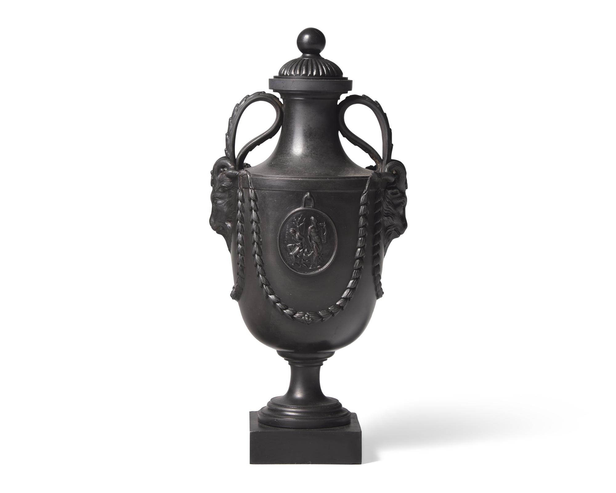 A Humphrey Palmer Black Basalt Covered Vase