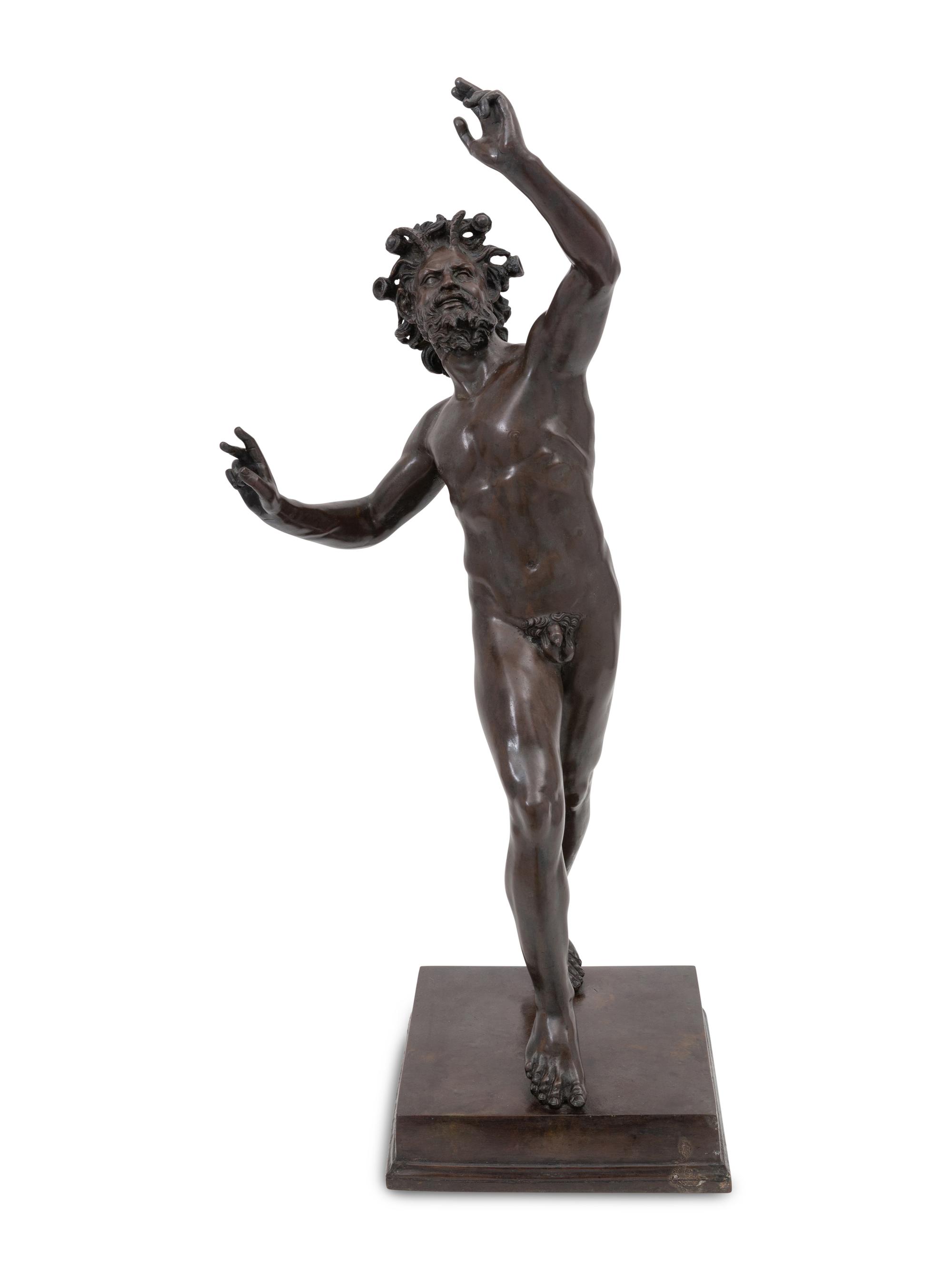 A Grand Tour Bronze Figure of The Dancing Faun of Pompeii