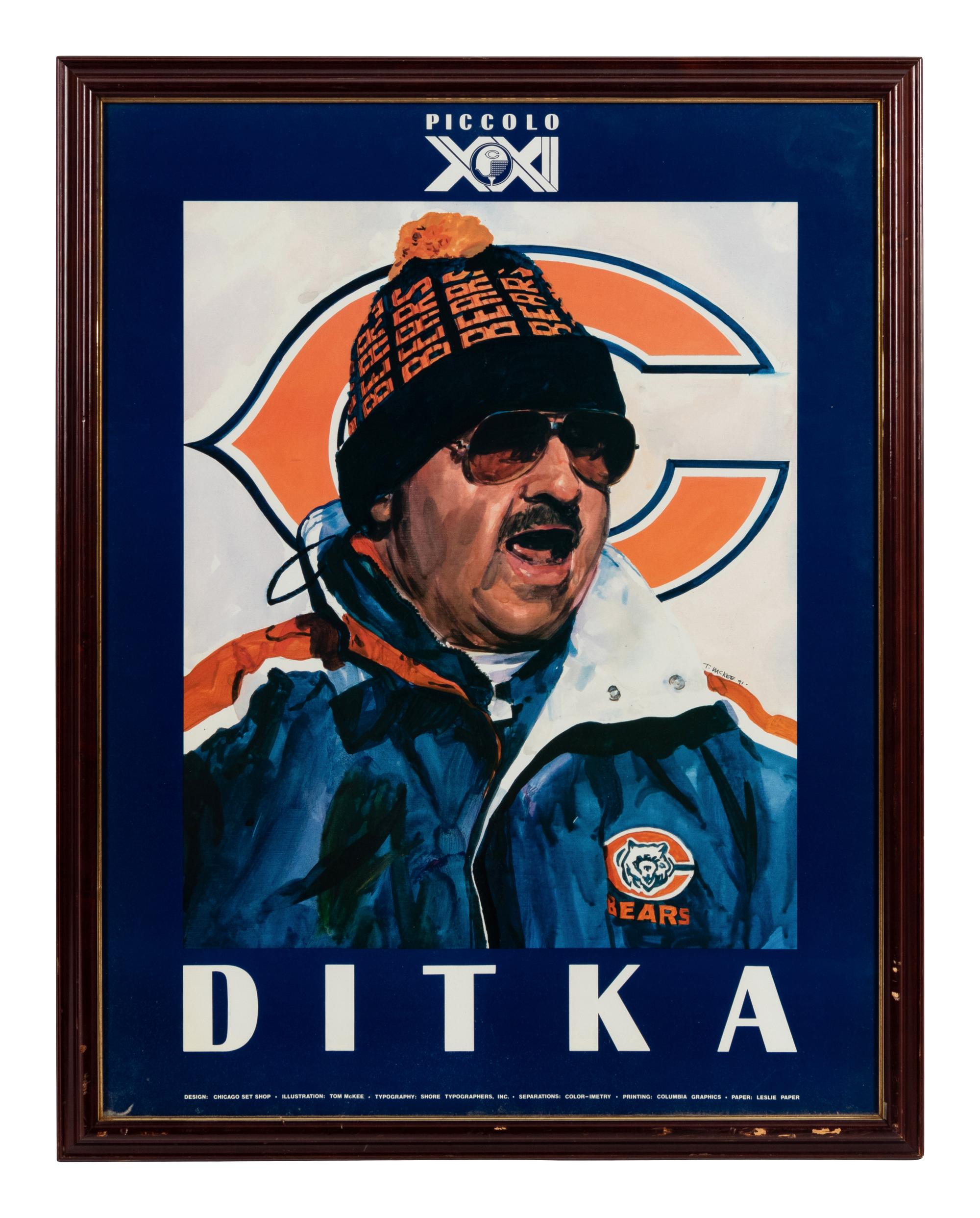 A Group of Theee Mike Ditka Artworks Formerly Displayed at Mike Ditka’s Restaurant