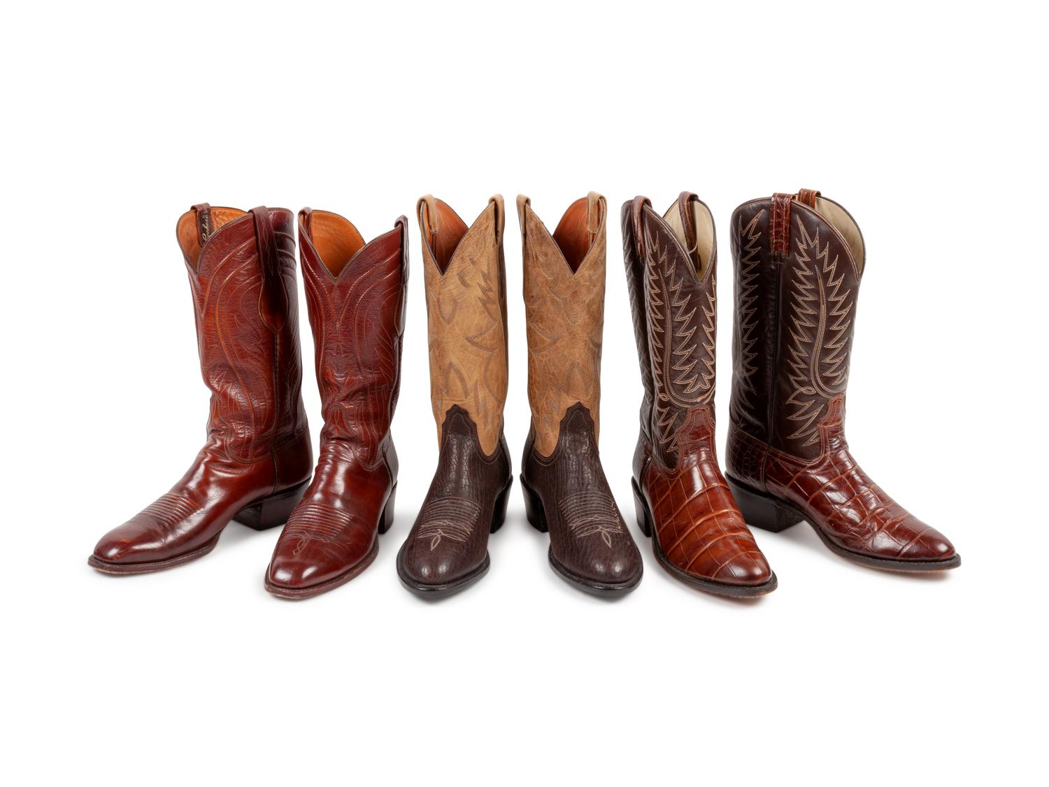 Three Pairs of Western Boots, Two by Lucchese