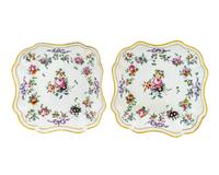 A Pair of Bristol Porcelain Square Dishes — C. 1765
