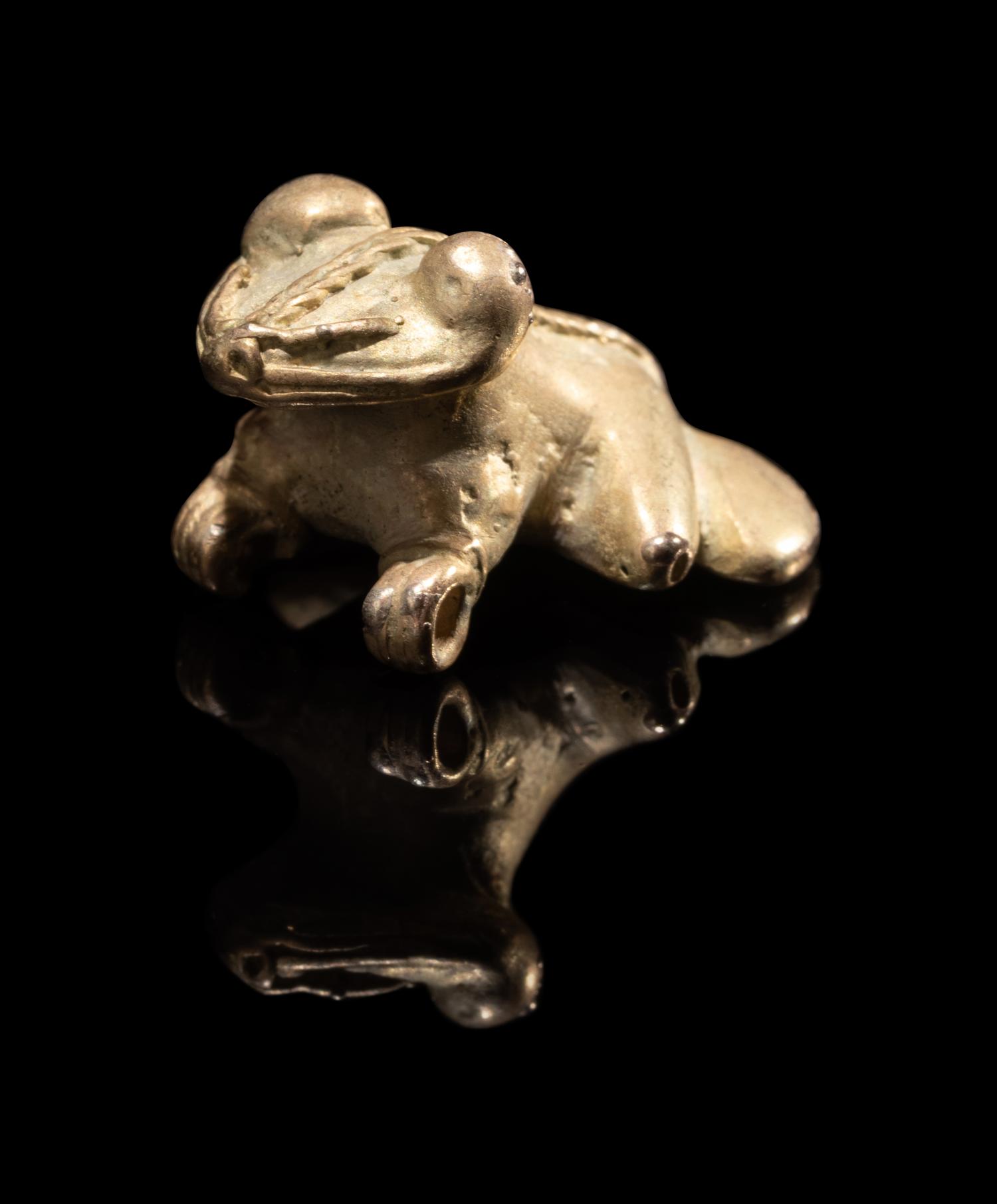 A Veraguas or Diquis Gold Frog Pendant