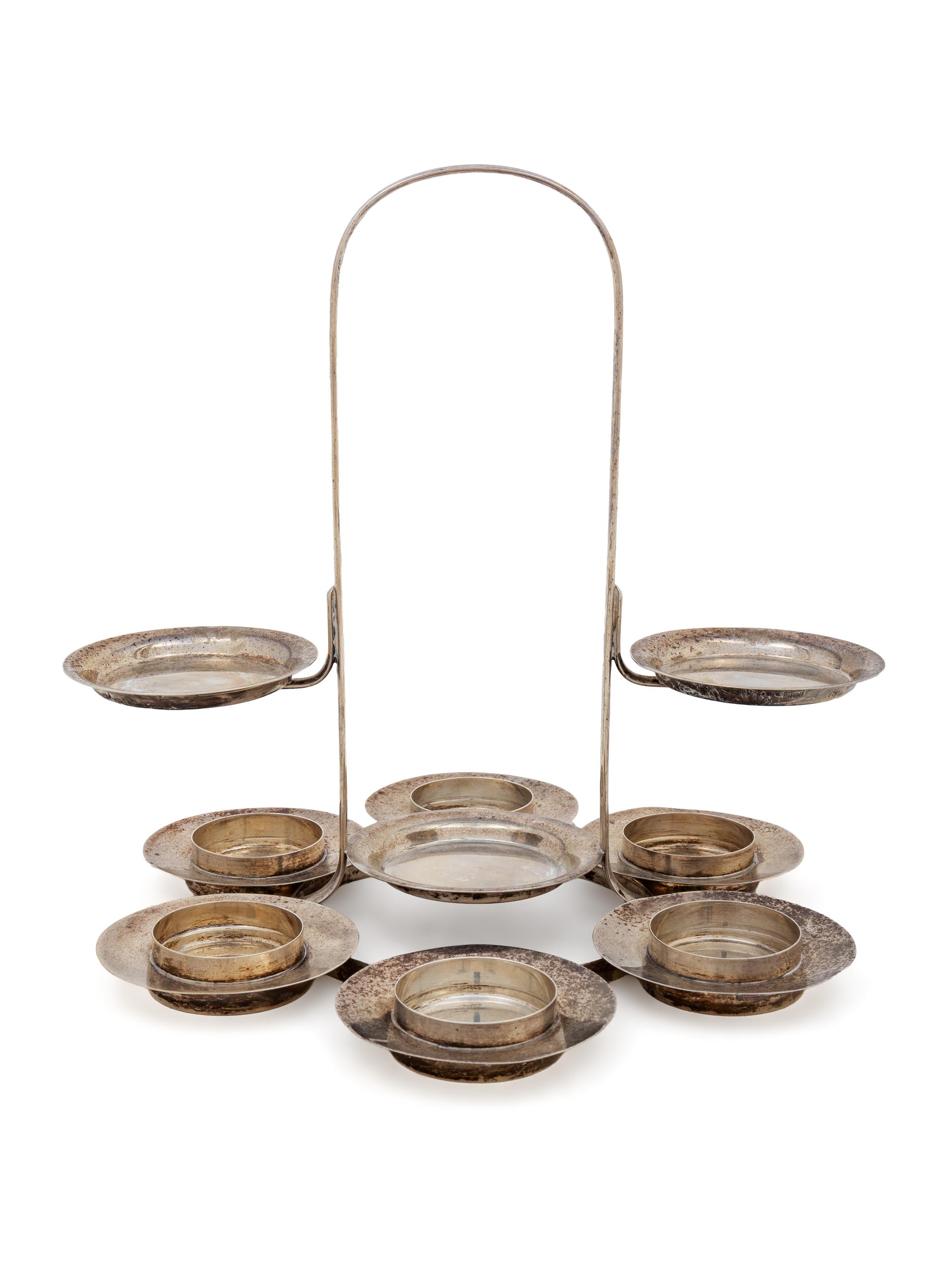 An American Silver Canapé Server