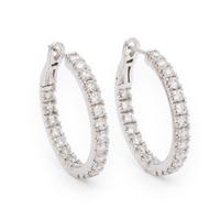 Diamond and White Gold Inside Out Hoop Earrings
