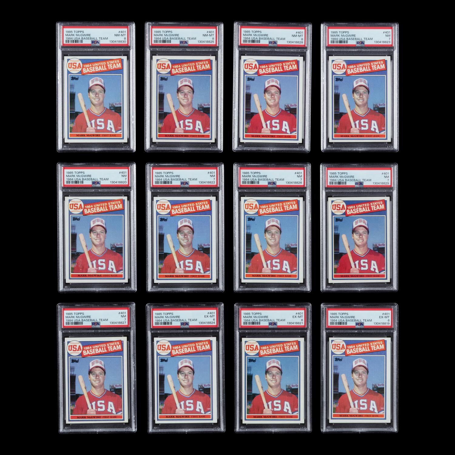 A Collection of 12 PSA Graded 1985 Topps Mark McGwire Rookie Baseball Cards