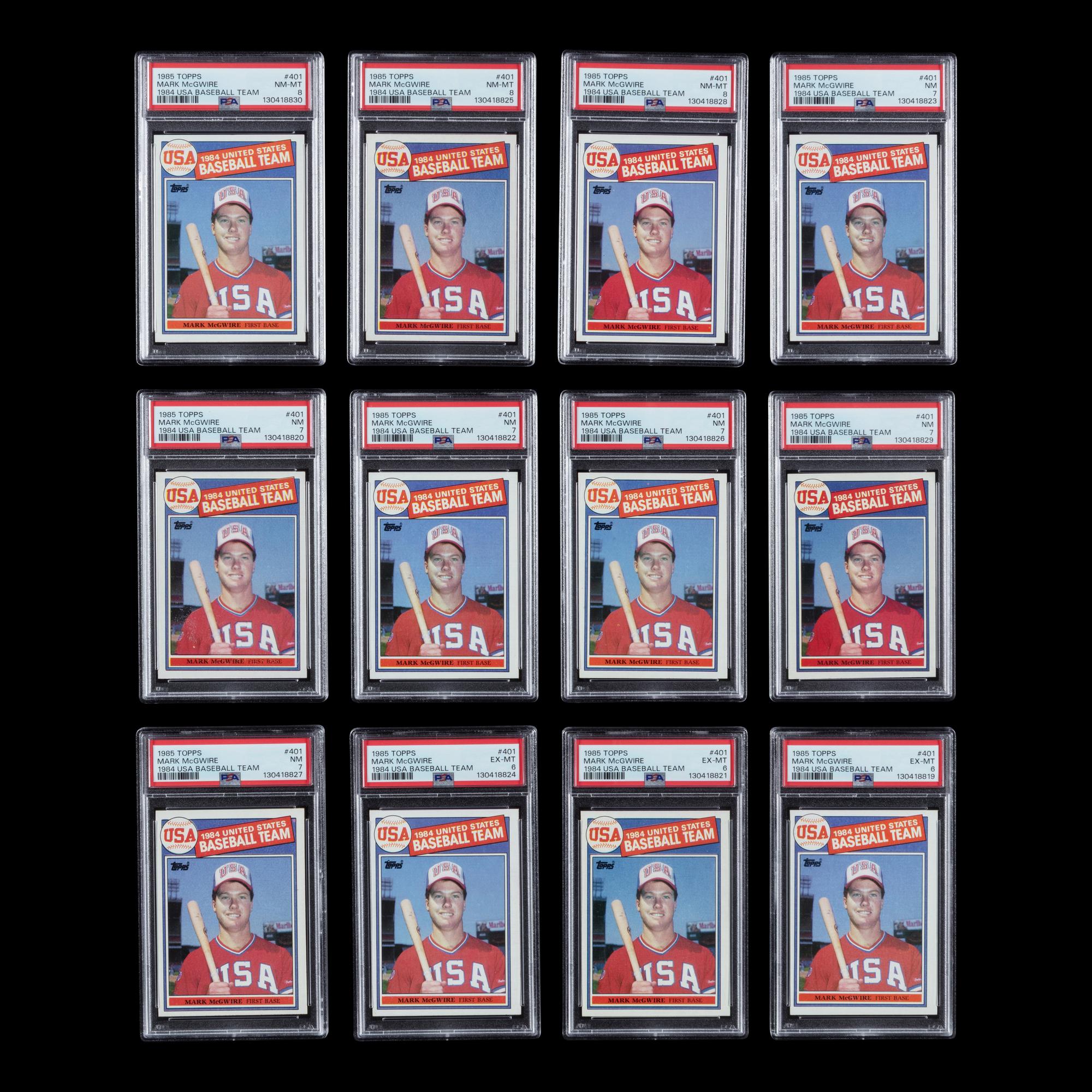 A Collection of 12 PSA Graded 1985 Topps Mark McGwire Rookie Baseball Cards