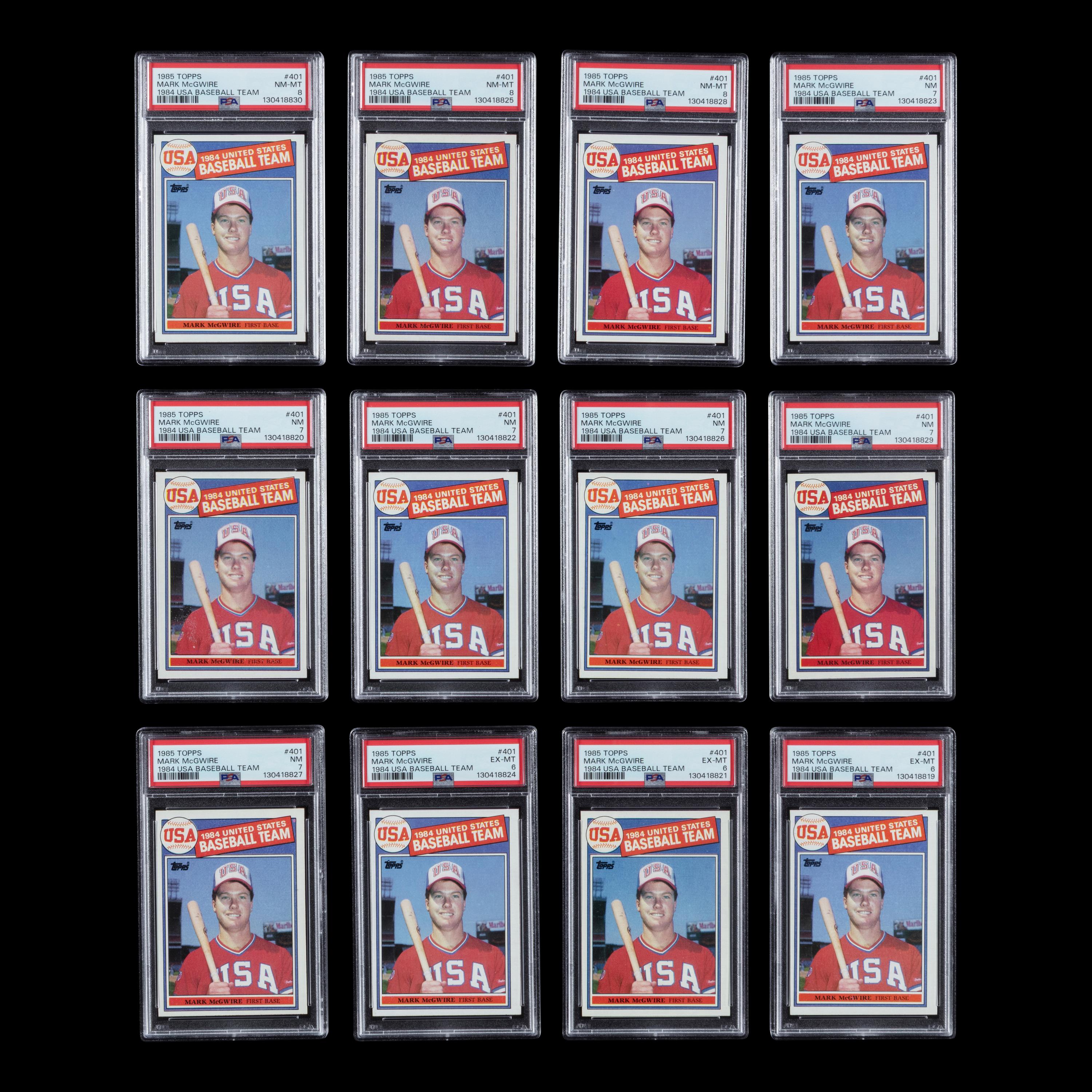 A Collection of 12 PSA Graded 1985 Topps Mark McGwire Rookie Baseball Cards