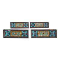 A Group of Four Stained Glass Window Panels