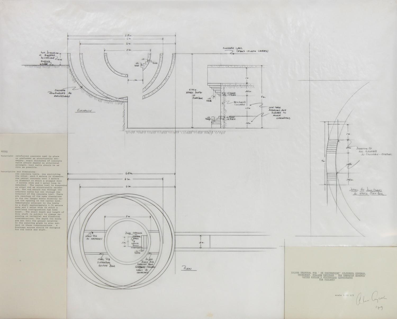 Alice Aycock, (American, b. 1946), Two works: Second Proposal for Gronigen, 1979