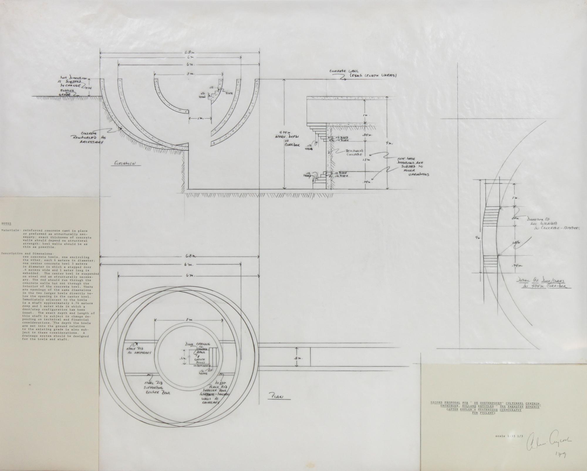 Alice Aycock, (American, b. 1946), Two works: Second Proposal for Gronigen, 1979