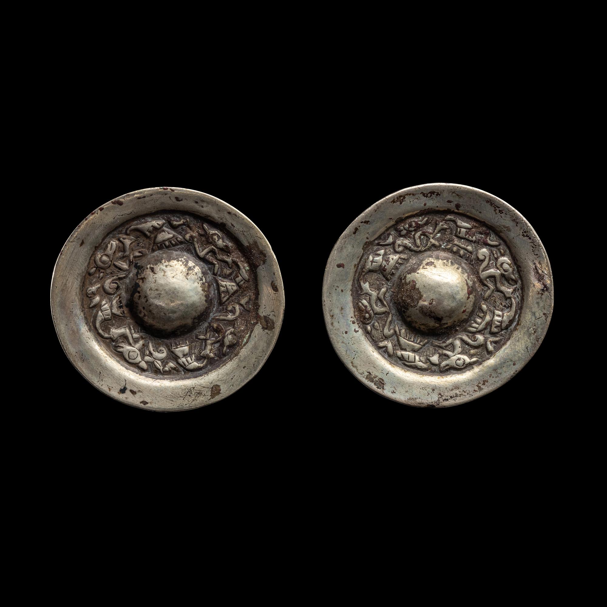A Pair of Chimu Silver Ear Spools
