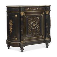 A Napoleon III Lacquer, Gilt-Bronze Mounted and Marble-Top Meuble d’Appui