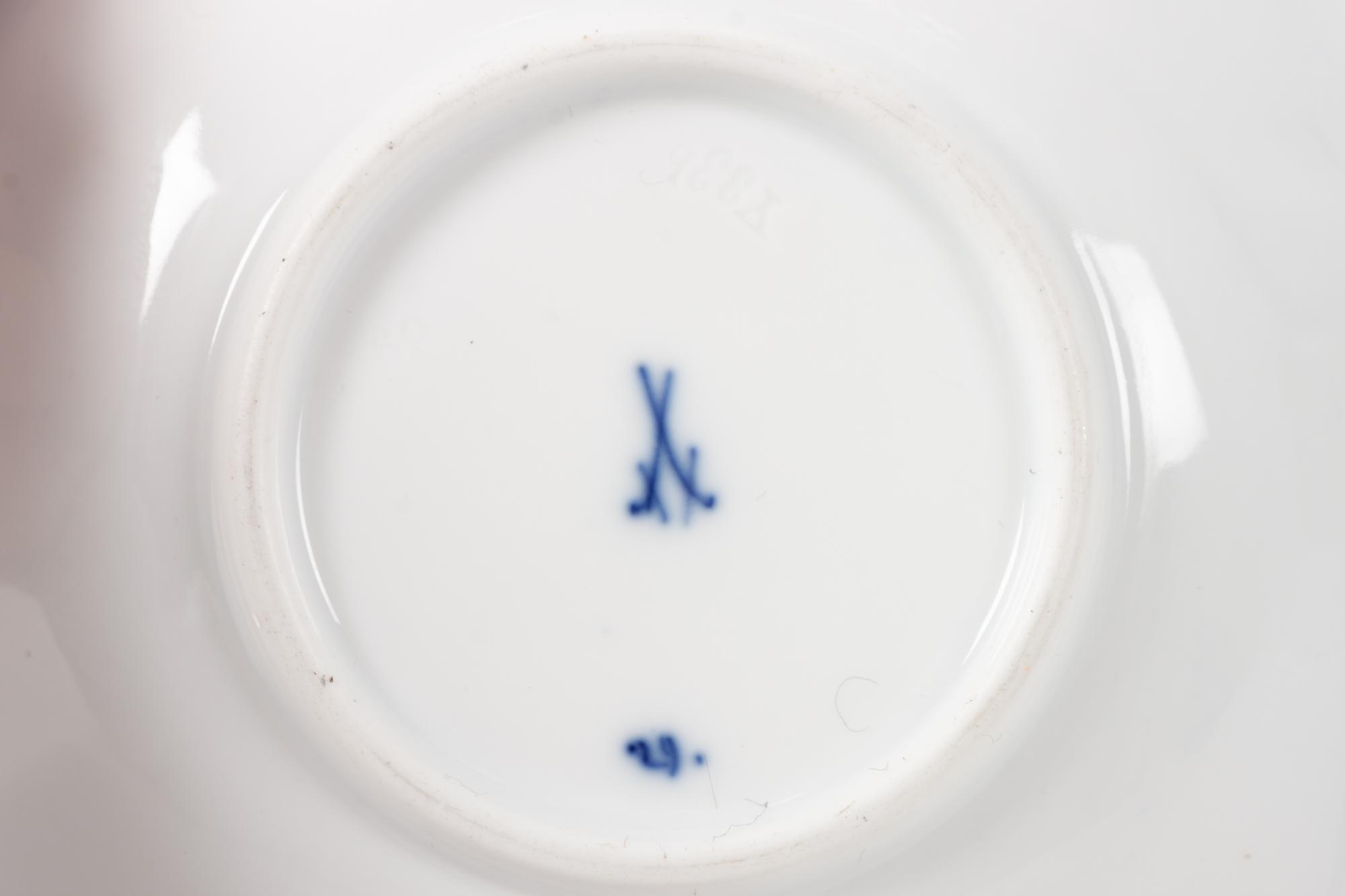 A Group of Meissen Teacups and Saucers