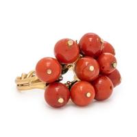 Coral and Yellow Gold Ring