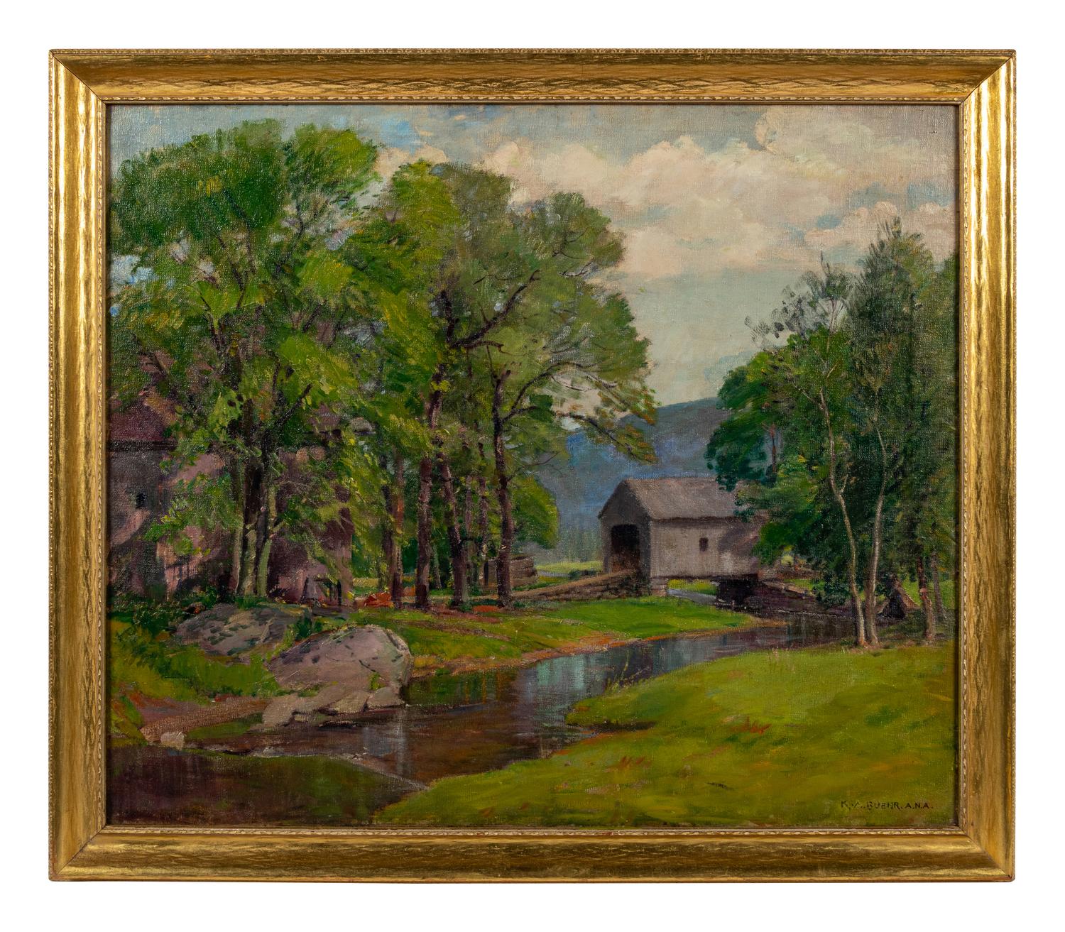 Landscape with Covered Bridge and Stream