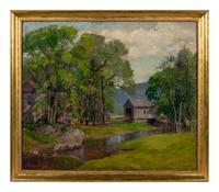 Landscape with Covered Bridge and Stream