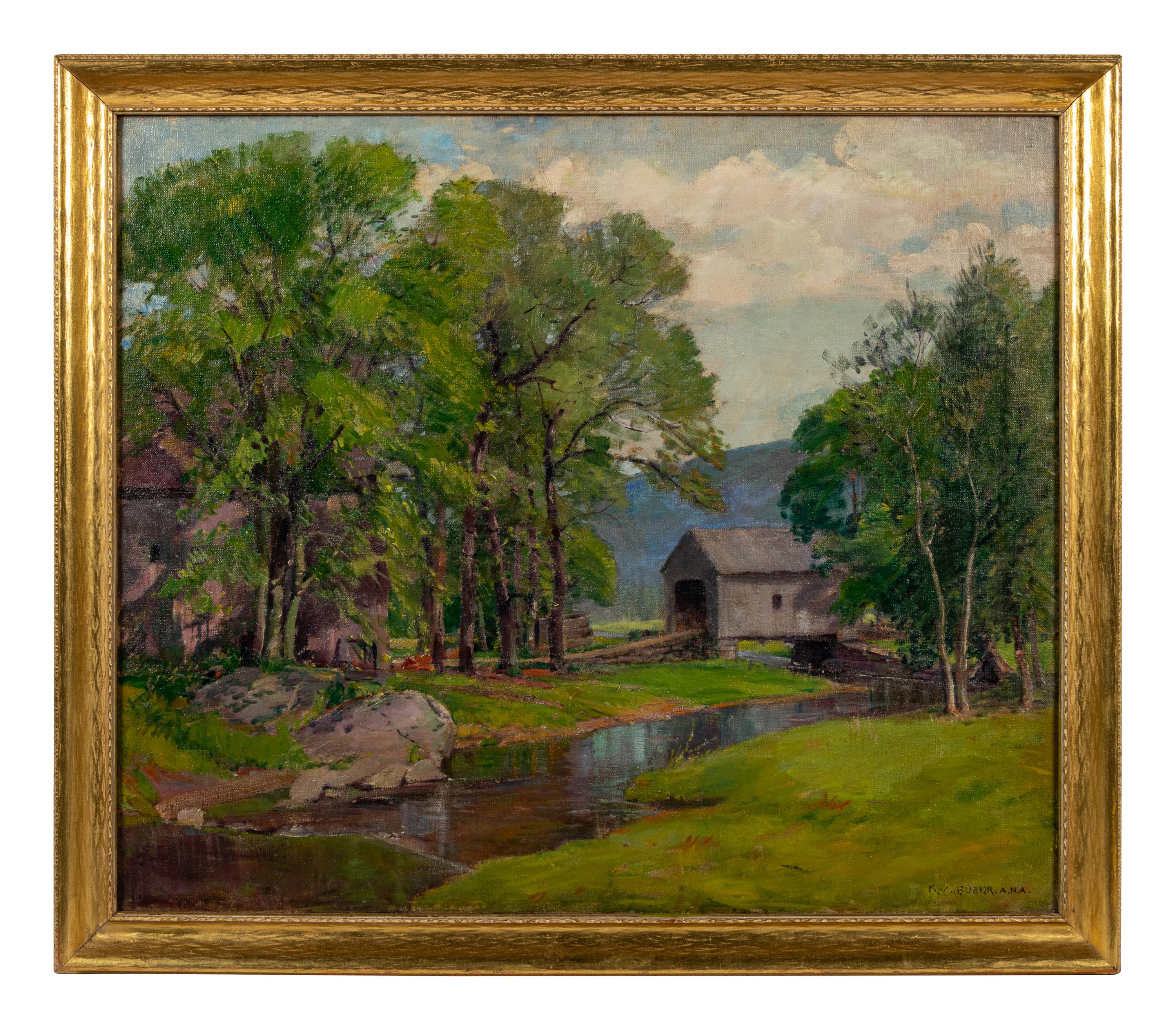 Landscape with Covered Bridge and Stream