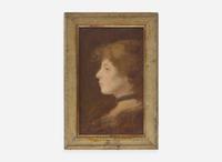Charles Sprague Pearce (American, 1851–1914) - Woman in Profile Profile Oil