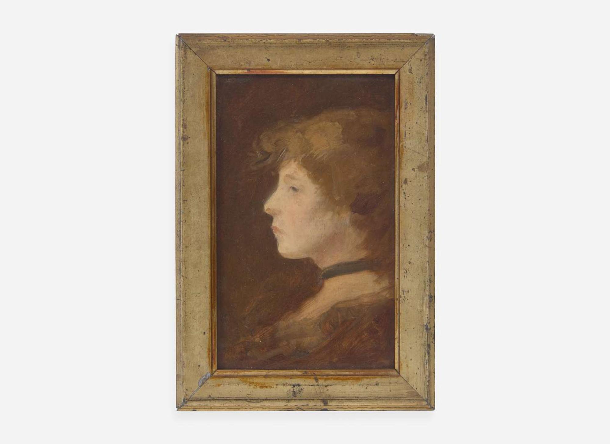 Charles Sprague Pearce (American, 1851–1914) - Woman in Profile Profile Oil