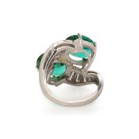 PLATINUM, GREEN TOURMALINE, AND DIAMOND RING