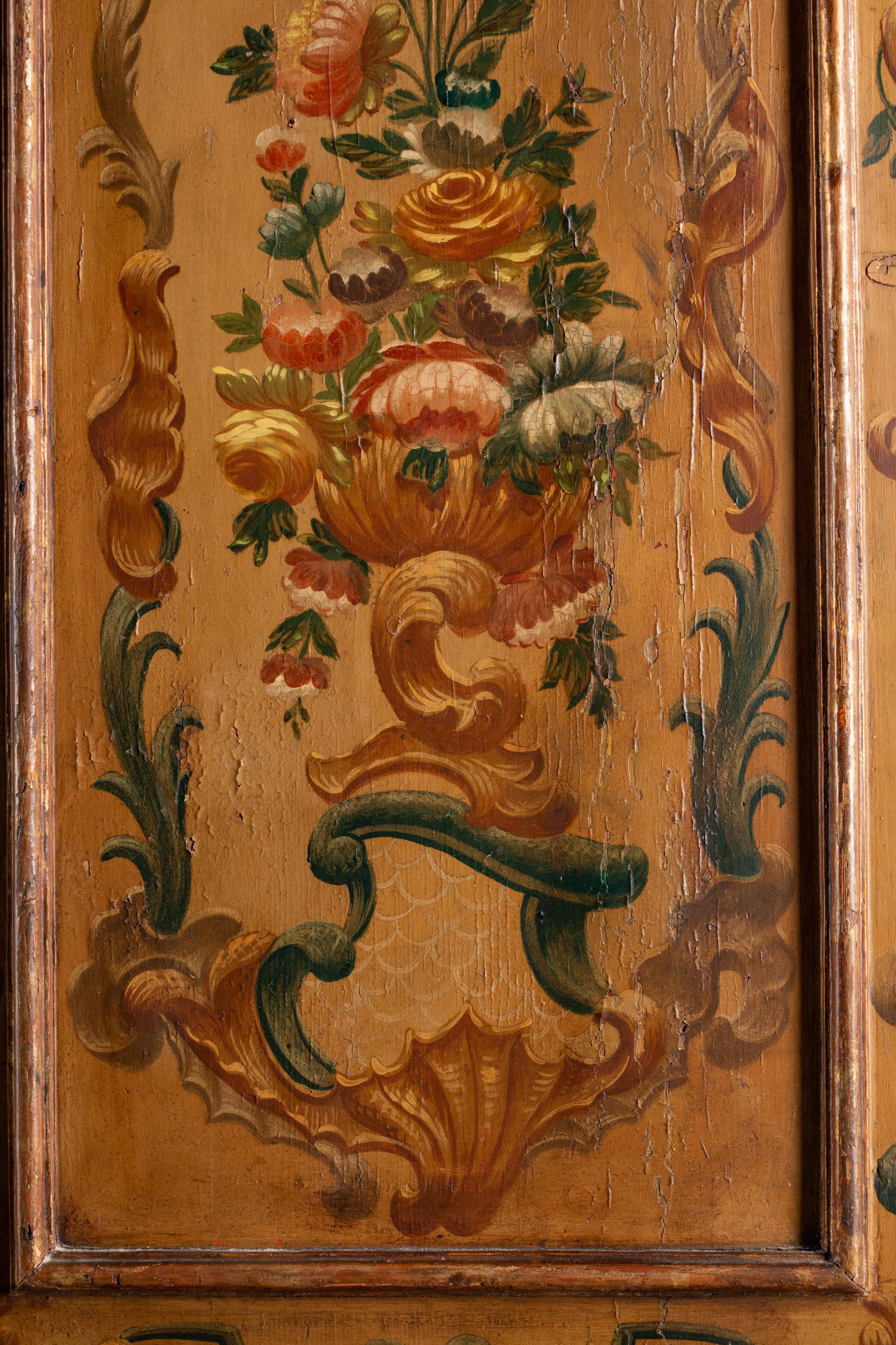 A Venetian Neoclassical Style Polychromed Secretary Bookcase — 19TH CENTURY