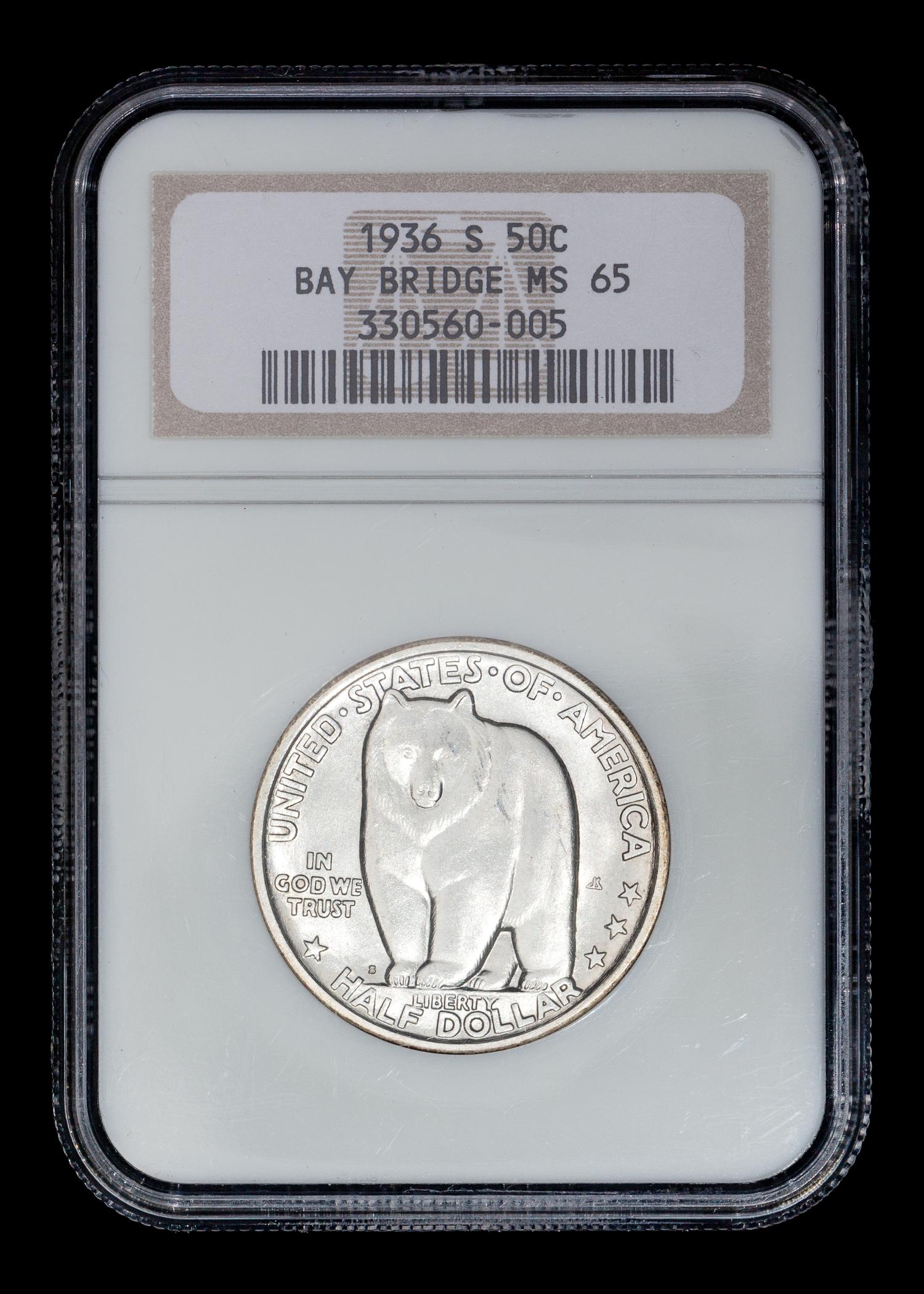A United States 1936-S Bay Bridge Commemorative 50c Coin