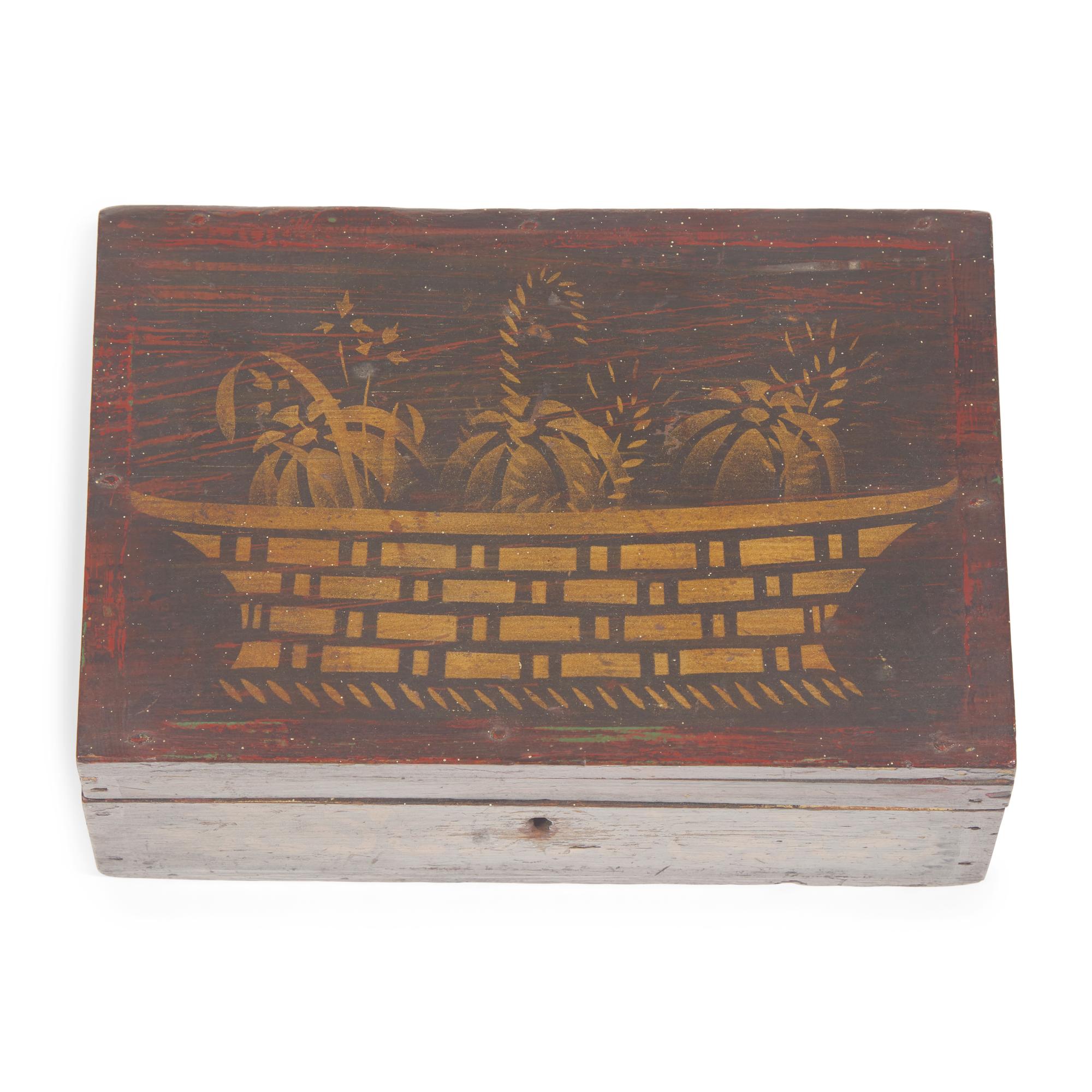 A Classical Stencil-Decorated and Faux-Grained Box