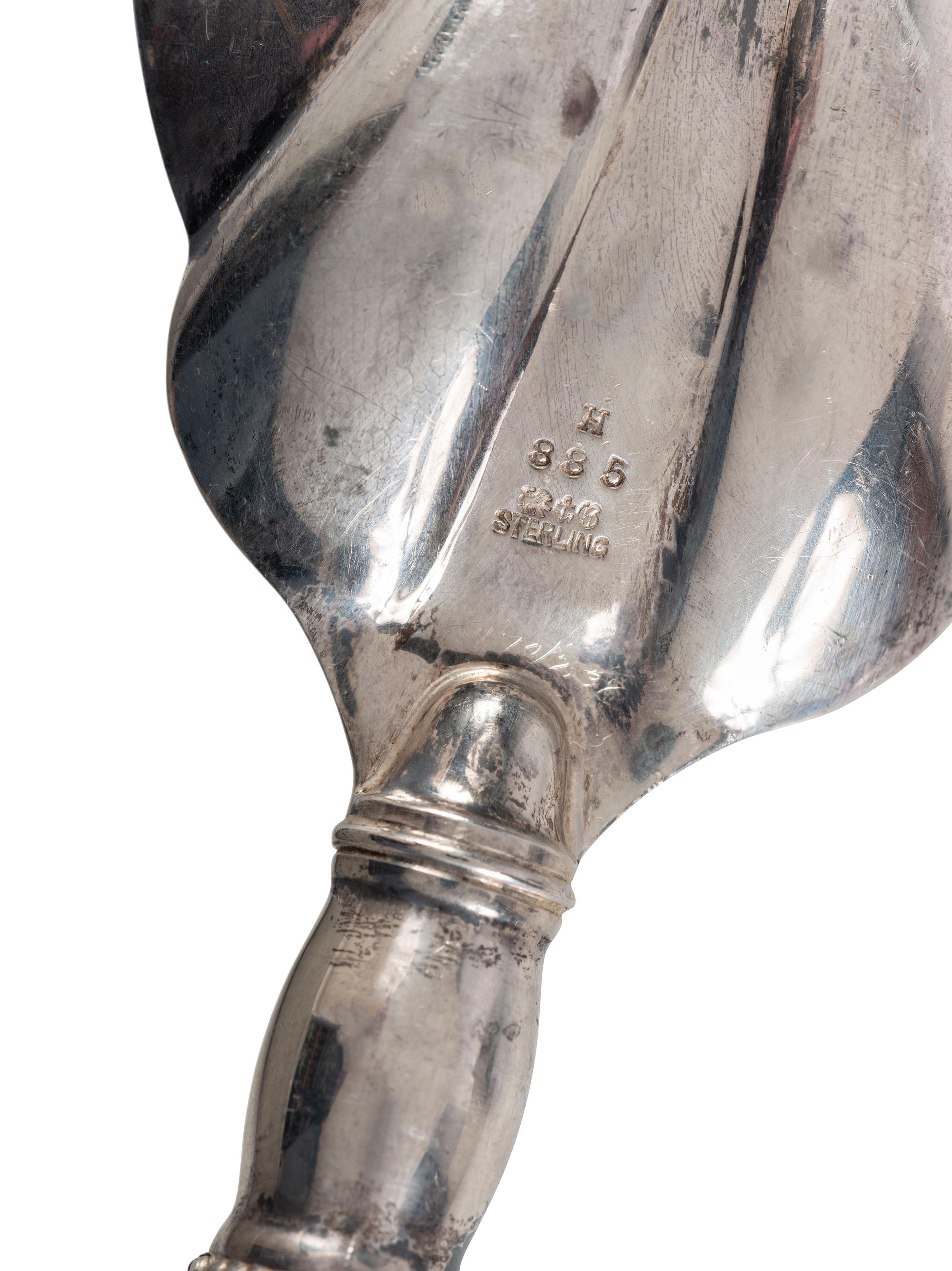 Eight American and Continental Silver and Silverplate Wood-Handled Serving Utensils