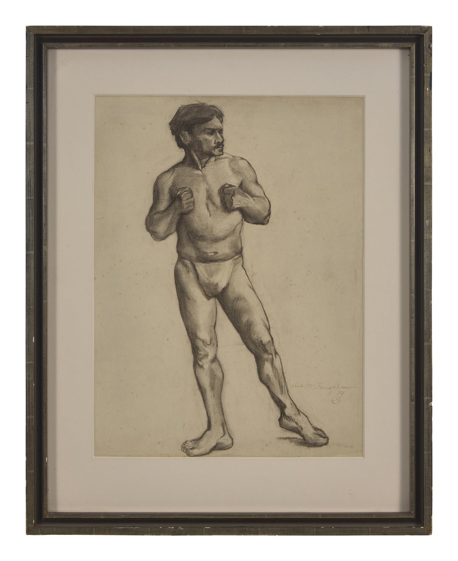 Étude de Boxeur Debout, Poings Rabattus, 1897