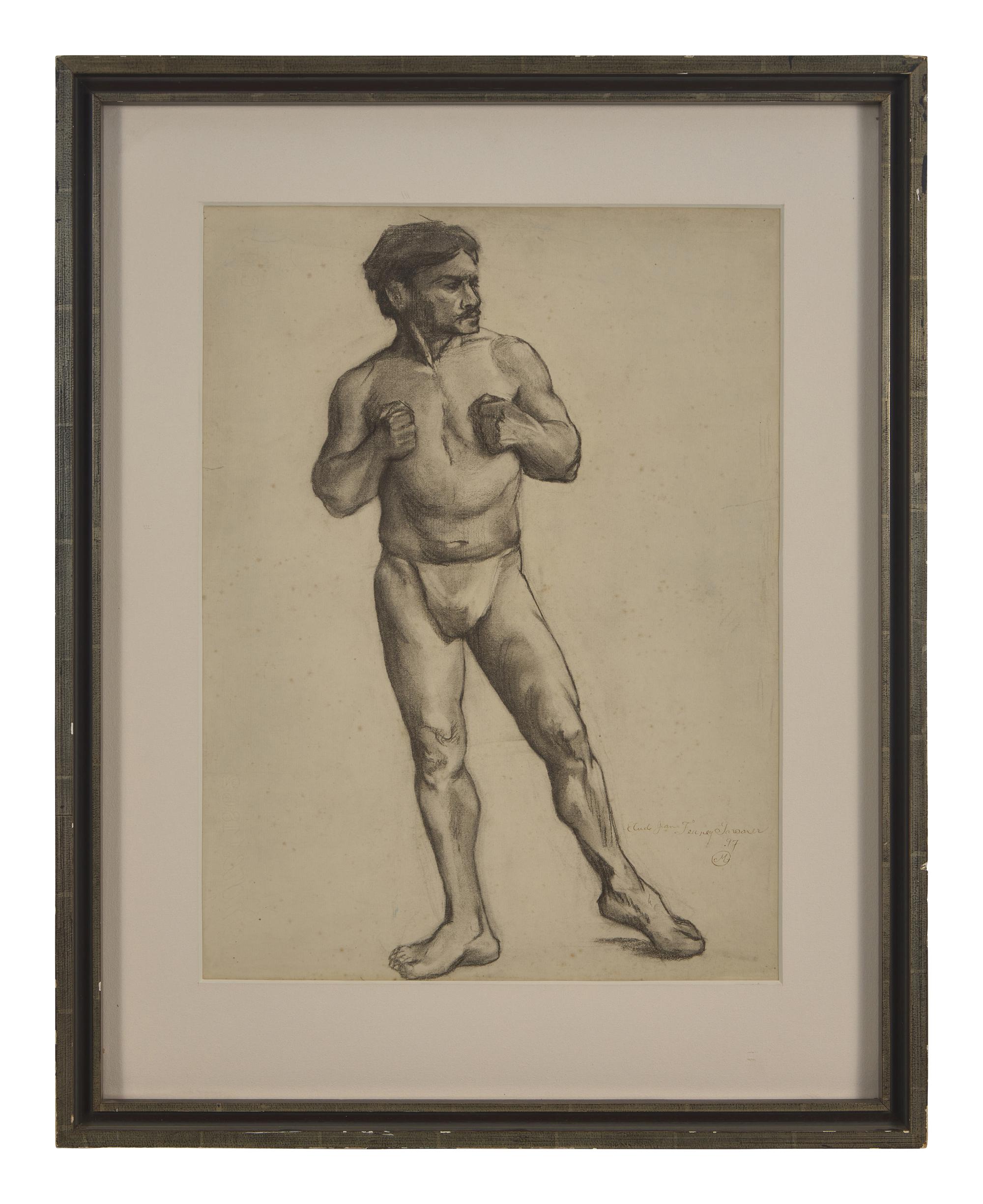 Étude de Boxeur Debout, Poings Rabattus, 1897