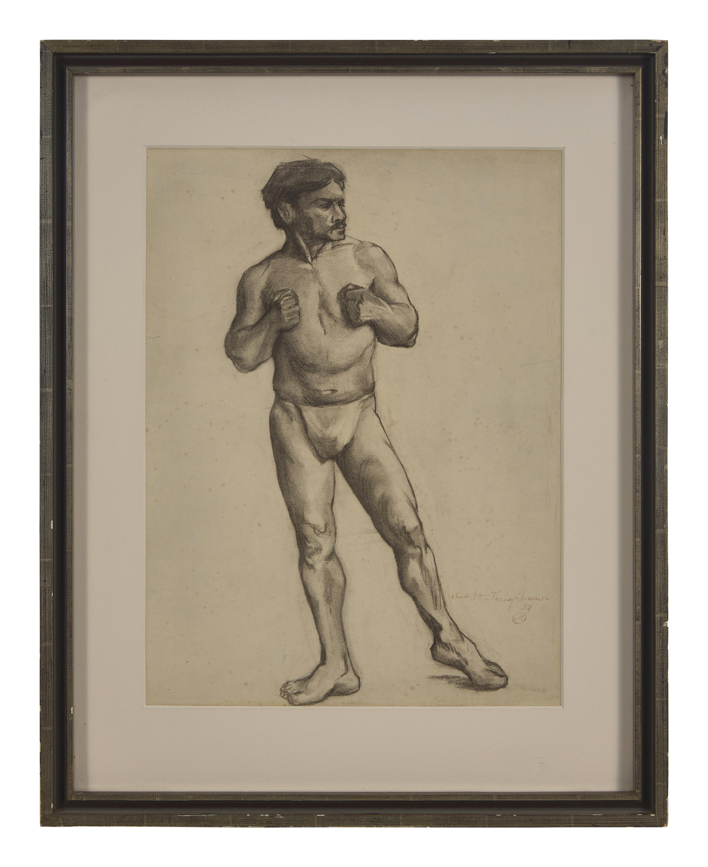 Étude de Boxeur Debout, Poings Rabattus, 1897