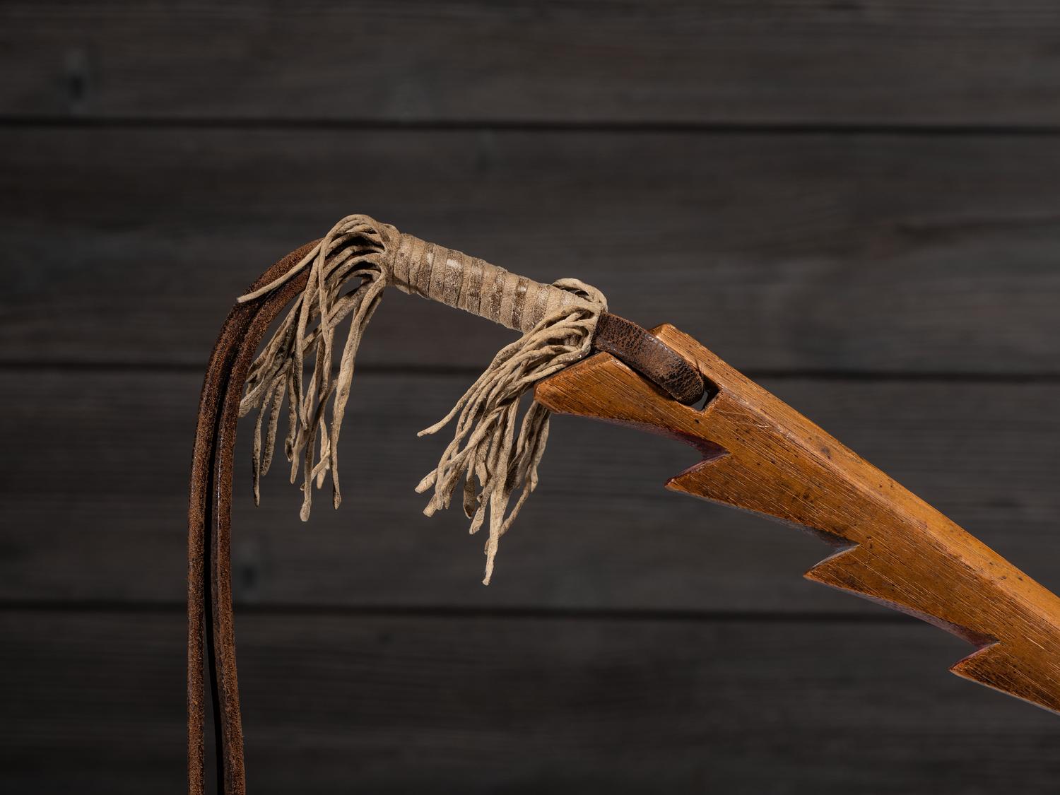 Northern Plains Sawtooth Quirt, with Beaded Wrist Strap
